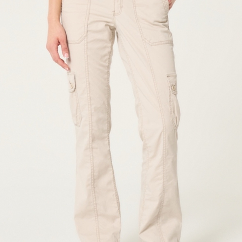 Beige Cargo Hollister Pants 4R W27